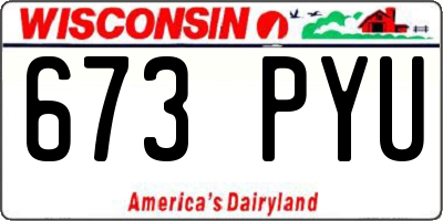WI license plate 673PYU