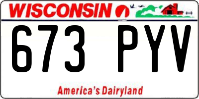 WI license plate 673PYV