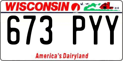 WI license plate 673PYY