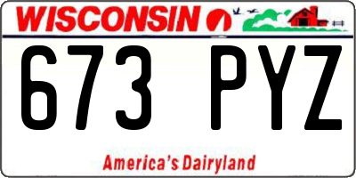 WI license plate 673PYZ