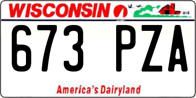 WI license plate 673PZA
