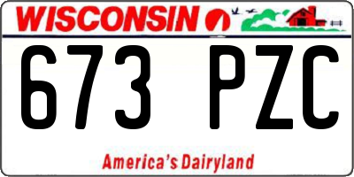 WI license plate 673PZC