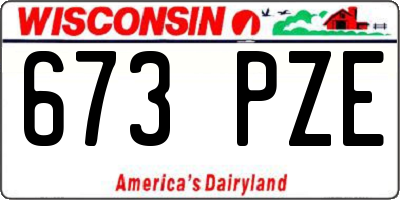 WI license plate 673PZE