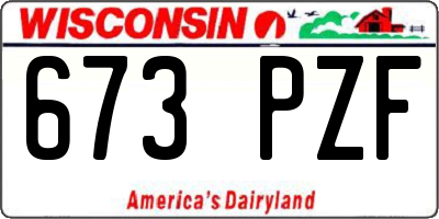 WI license plate 673PZF