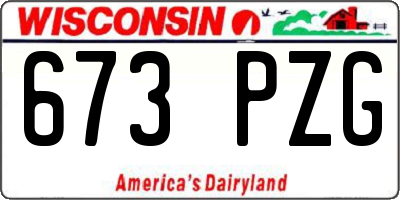 WI license plate 673PZG