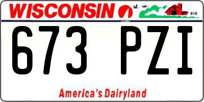 WI license plate 673PZI
