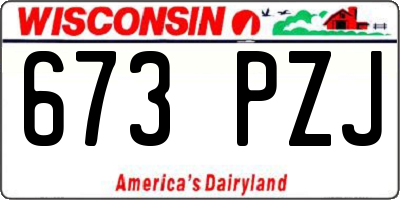 WI license plate 673PZJ