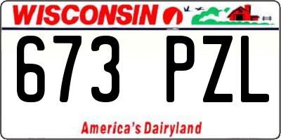 WI license plate 673PZL