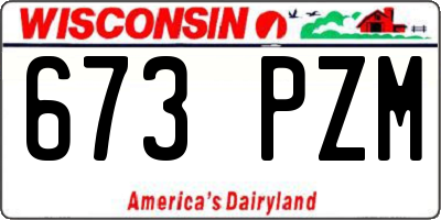 WI license plate 673PZM
