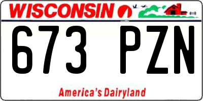 WI license plate 673PZN