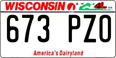 WI license plate 673PZO