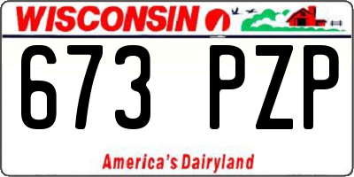 WI license plate 673PZP