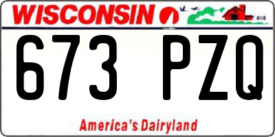 WI license plate 673PZQ