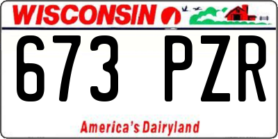WI license plate 673PZR