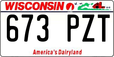 WI license plate 673PZT