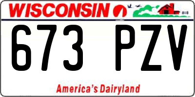 WI license plate 673PZV