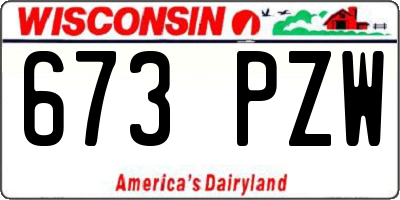 WI license plate 673PZW