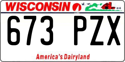WI license plate 673PZX