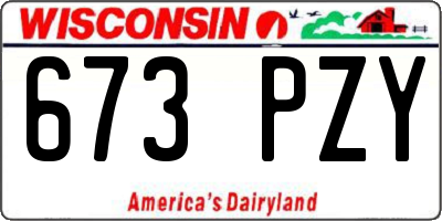 WI license plate 673PZY