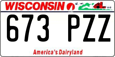WI license plate 673PZZ