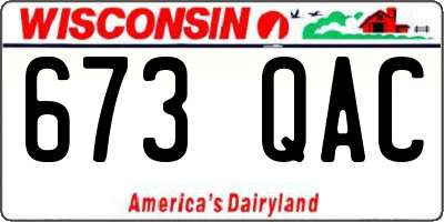 WI license plate 673QAC