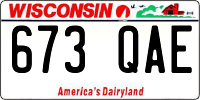 WI license plate 673QAE