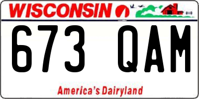 WI license plate 673QAM