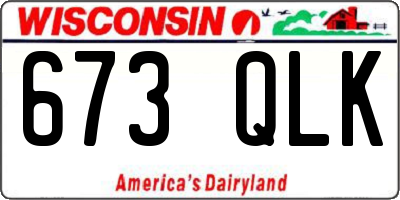 WI license plate 673QLK