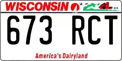 WI license plate 673RCT