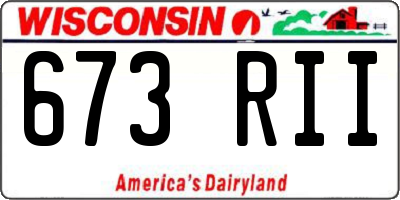 WI license plate 673RII
