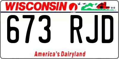 WI license plate 673RJD