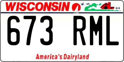 WI license plate 673RML
