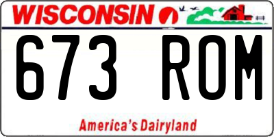 WI license plate 673ROM