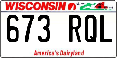 WI license plate 673RQL