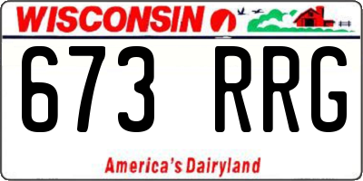 WI license plate 673RRG