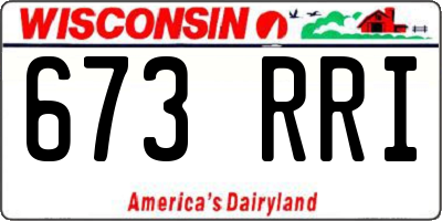 WI license plate 673RRI