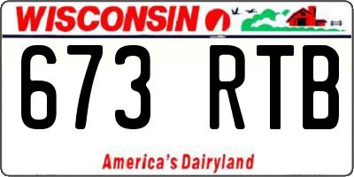 WI license plate 673RTB
