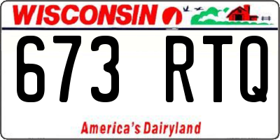 WI license plate 673RTQ