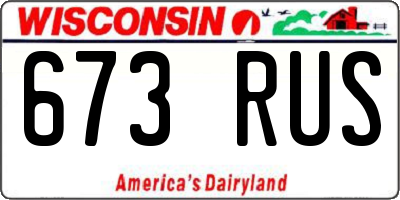 WI license plate 673RUS