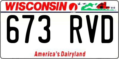WI license plate 673RVD