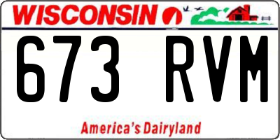 WI license plate 673RVM