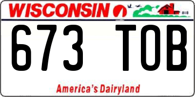 WI license plate 673TOB