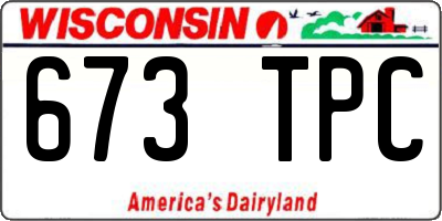 WI license plate 673TPC