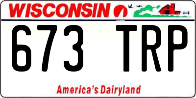 WI license plate 673TRP
