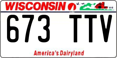 WI license plate 673TTV