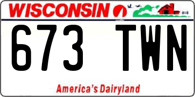 WI license plate 673TWN