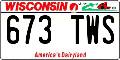 WI license plate 673TWS