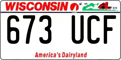 WI license plate 673UCF