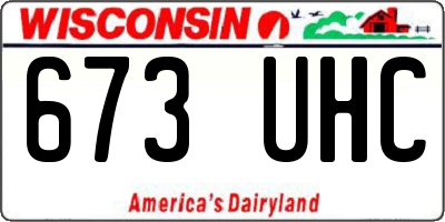 WI license plate 673UHC
