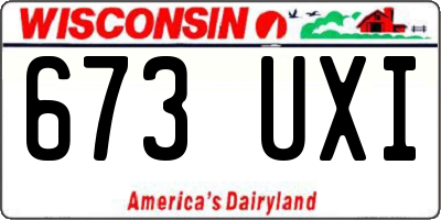 WI license plate 673UXI